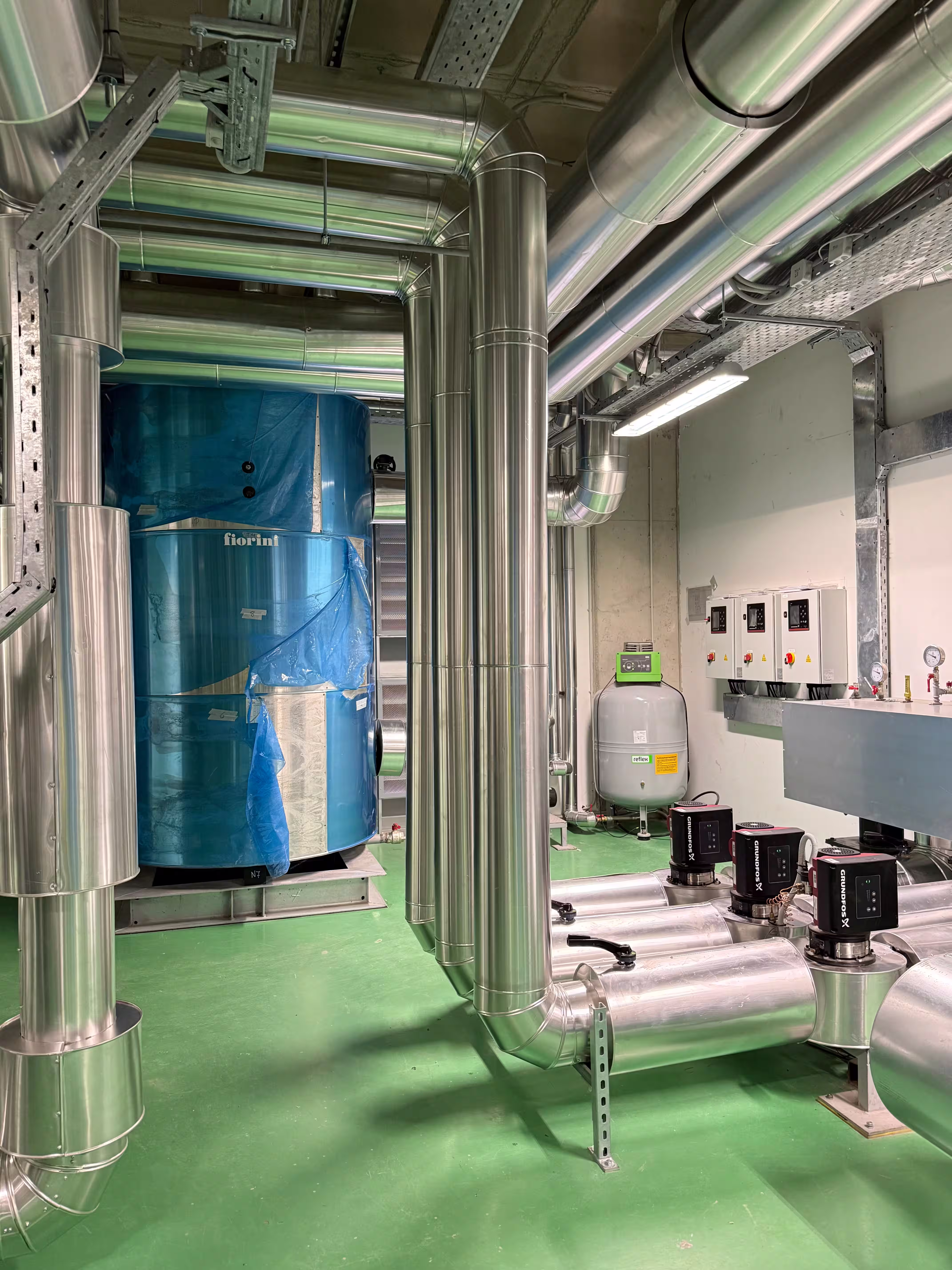 Industrial pipe room